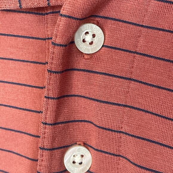 LL Bean Men's Striped Polo Shirt Sz L Traditional Fit Pima Cotton Casual Comfort - Picture 7 of 12